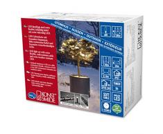 Konstsmide 6631-117 - Catena luminosa a micro LED, con timer da 9 ore, isolata, 80 diodi a luce bianca fredda, trasformatore esterno 24 V, cavo nero