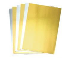 Baker Ross Cartoncino metallico oro e argento formato A4 (Pacco da 20)