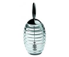 Alessi Honey Pot TW01 Contenitore per Miele di Design con Dosatore, Vetro e Acciaio Inossidabile