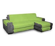 Elegant Copridivano con Copri Braccioli Laterali e Penisola, Microfibra Anallergica Doubleface, Verde Mela, 240 cm