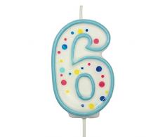 PME CA066 Candela Numero 6, Cera, Blu, 4 x 1 x 6.3 cm