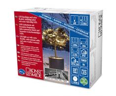 Konstsmide 6630-117 - Catena luminosa a micro LED, con timer da 9 ore, isolata, 40 diodi a luce bianca fredda, trasformatore esterno 24 V, cavo nero