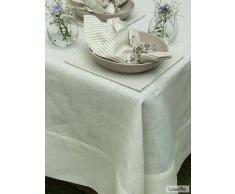 LinenMe 180 x 180 cm tovaglia in lino Emilia, biancastro