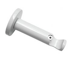 Gardinia Supporto con Piastra per Asta per Tende, 1 Supporto per Asta, Chiuso, Kit Montaggio Incluso, Serie Chicago, 20 mm Diametro, Bianco