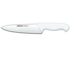 Arcos Serie 2900 - Coltello da Chef Coltello da Cucina - Lama Acciaio Inossidabile Nitrum 200 mm - Manico Polipropilene Colore Bianco