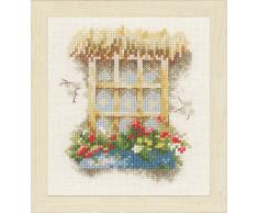 Unbekannt LANARTE PN 0162524Â contato Confezione Finestra con fioriera zaehlst Punto Croce, Cotone, Multicolore, 11.0Â x 12.0Â x 0.30Â cm