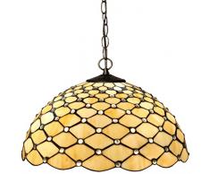 World Art, TWCA16028-2, Lampadario con gemme, Lampade Tiffany, 41 x 90 x 41 Cm