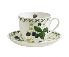 Maxwell & Williams pb8109Â Orchard Fruits Tazza da Colazione con piattino Brombeere, Confezione Regalo, Porcellana, Multicolore