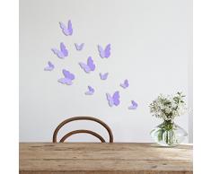 WALPLUS ADESIVI da parete LAVANDA 3D Farfalle rimovibile autoadesivo arte murale decalcomania vinile DECORAZIONE CASA fai-da-te VIVENTE ufficio camera letto carta parati cameretta bimbi regalo