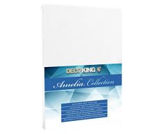 DecoKing Spannbettlaken Lenzuolo con Angoli, Microfibra, Bianco, 80x200-90x200