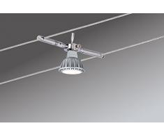 Paulmann 941.46, Togo, lampada a sospensione con sistema a corda, espandibile max 4x,10 W, cromo 94146, illuminazione a cavi, led, metallo, argento