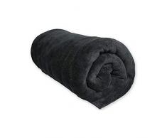 Coperta Matrimoniale in pile MICROFIBRA 220 x 240 cm nera di Soleil dOcre