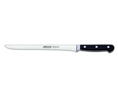 Arcos Serie Clasica - Coltello Prosciutto - Acciaio Inossidabile Forgiato Nitrum 250 mm - Manico Polioxymetilene (Pom) Colore Nero