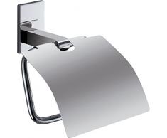 Gedy Maine Portarotolo con Coperchio, Acciaio Inox, Argento, 14,3 x 6,8 x 15 cm