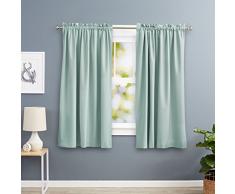 AmazonBasics - Tenda Termica Isolante Oscurante con 2 fermatenda, 2 pannelli, 117 x 137 cm - Verde Acqua