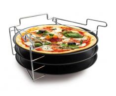 Baumalu 3776 Teglia per Pizza con Supporto, confezione da 3