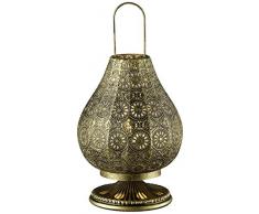 Trio Leuchten Lampada da tavolo gelsomino paralume in metallo, ottone antico 503700104
