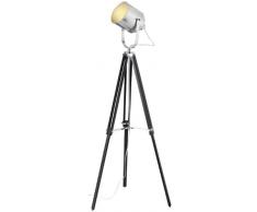 Brilliant 92789/76 - Faretto su treppiede Mettle, superficie cromata, colore: Nero