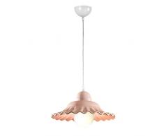 ONLI Lampada a Sospensione in Ceramica di Colore Rosa