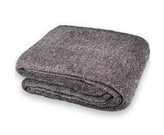CelinaTex Coperta con Maniche Rivestimento per Piedi, Plaid in Pile Soffice Microfibra, Calgary, Poliestere, Nero/Bianco, 150 x 180