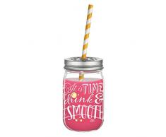 RITZENHOFF, 3310006Â Make It Take It, Barattolo per Frullato Trasparente con Motivi Colorati