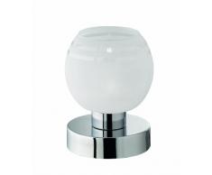 Reality Leuchten Reality R59411101 AHOI Lampada Tavolo, 1xG9, 28 W Alogena, Cromo/Bianco, 14 cm
