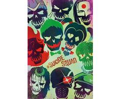 empireposter 742537Â DC ComicsÂ âÂ Suicide SquadÂ âÂ FacesÂ âÂ Stampa Retro Film Poster, Carta, Multicolore, 91,5Â x 61Â x 0,14Â cm