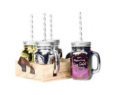 Helio Ferretti Mason HF Scatola con caraffa, Vetro, Legno, Metallo e plastica, Bianco, 7Â x 13,5Â x 7Â cm