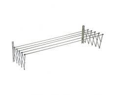 Sauvic stendino Estensibile a Muro 18/10Â in Acciaio Inox, 120Â cm
