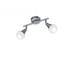 Trio Leuchten Lampada da soffitto E14, 40 W, Nickel Satinato, 9 x 26 x 19.5 cm