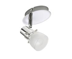 Briloner Leuchten, Lampada LED da soffitto, cromata, 5,0 W, classe di efficienza energetica A+, 400 lumen, 3000 kelvin, attacco E14