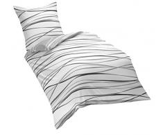 Kaeppel G-105840-49D1-VL97 - Biancheria da letto Motion, color ardesia, copripiumino singolo, 1 x 80/80 plus 135/200 cm