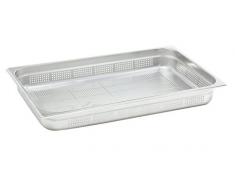 Pentole Agnelli COIXGPP11100 Bacinella Forata Gastronorm 1/1, Acciaio Inossidabile, Argento, 53 x 32.5 x 10 cm