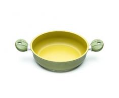 ILLA OL6524 Tegame Due Maniglie Antiaderente allOlio DOliva 100% Made in Italy, Alluminio, Verde, 24 cm