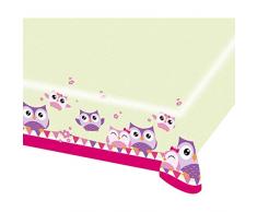amscan - Tovaglia di plastica, Motivo: Gufi, 1,2 x 1,8 m