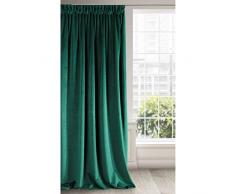 Eurofirany Tenda Oscurante in Velluto, Verde Scuro, Velluto, Morbida Fascia arricciata, Elegante, di Alta qualità, Glamour per Camera da Letto, Soggiorno, Salotto, Verde Scuro, 140 x 270 cm