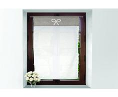 Soleil docre Tendina a Vetro Ricamata in Cotone 60x90 cm Emilie Tortora