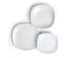 Excelsa Square Servizio Piatti 18 Pezzi, Porcellana, Bianco, 12x47x27 cm, unitÃ 