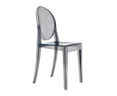 Kartell 4857/P9 Victoria Ghost Sedia, 38 x 89 x 52 centimetri, Fumè, confezione da 2