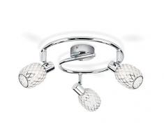 Philips Lighting Chrome Spot Light Deltoid Lampada Faretti a Spirale 3 Luci Orientabili Senza Lampadina, Bianco, 3 x 28 W