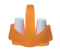 Excelsa Rainbow Portabicchieri con Bicchieri, Polipropilene, Arancione