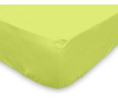 Soleil docre Lenzuolo con Angoli Jersey Cotone 90 x 190 cm Verde