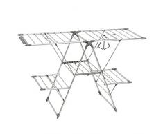 InterDesign Brezio Stendino Espandibile, 5 Ripiani, Metallo, Argento