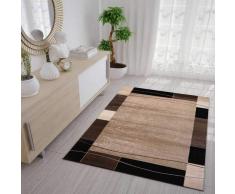 VIMODA Tappeto Quadrettato Modello retrò Erica in Marrone Camera Letto Soggiorno - Öko-Tex Certificato - Marrone, 80x300 cm