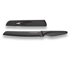 ECHTWERK Vera Opera EW-SS-0150 BlackSteel spelucchino in Acciaio, Coltello da Cucina, Lama Circa 9 cm, Nero, Brotmesser - 20cm