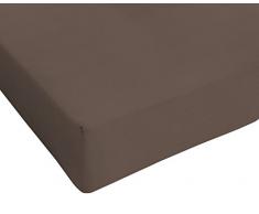 Italian Bed Linen Max Color Lenzuolo sotto alla Francese, 100% Cotone, Marrone, 140 x 200 cm
