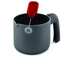 Domo Enjoy Cooking - Pentolino Bollilatte con Frullino Montalatte, Scaldalatte Antiaderente diametro 12 Cm