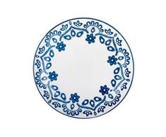 Home Flora Set 12 Piatti Frutta, Stoneware, Blu, 20 cm