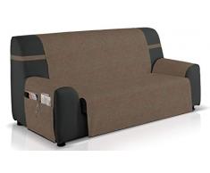 Bartali Copre Divano Larissa, Tessuto ciniglia Cotone, 50% Poliestere, Visone, 4Â posti
