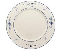 Villeroy & Boch Vieux Luxembourg Piatto segnaposto, 30 cm, Porcellana Premium, Bianco/Blu